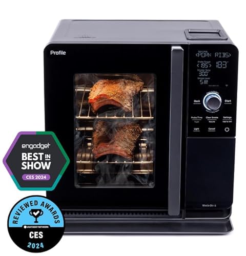 Profile GE Profile™ Smart Indoor Pellet Smoker with Active Smoke Filtration, WiFi Connected, Countertop BBQ Appliance Carbon Black