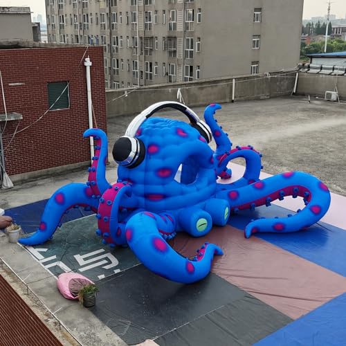 YBZCHLM Inflatable Octopus DJ Stage Booth Blue 26Ft
