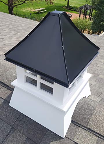 Accentua Laguna Cupola 20 in. Square 32 in. High White with Black Aluminum Roof