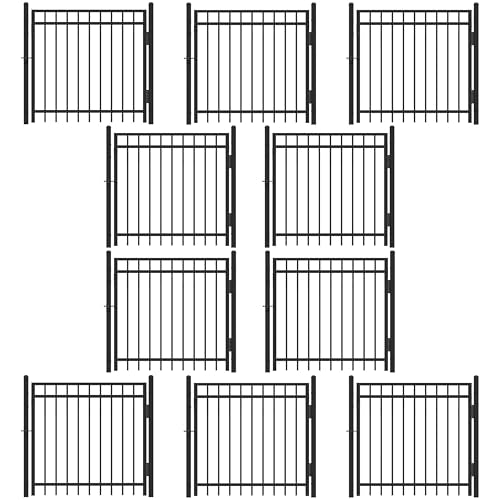 Fencer Wire Heavy Duty Flat Top Fence Gate 4FT x 4FT Black