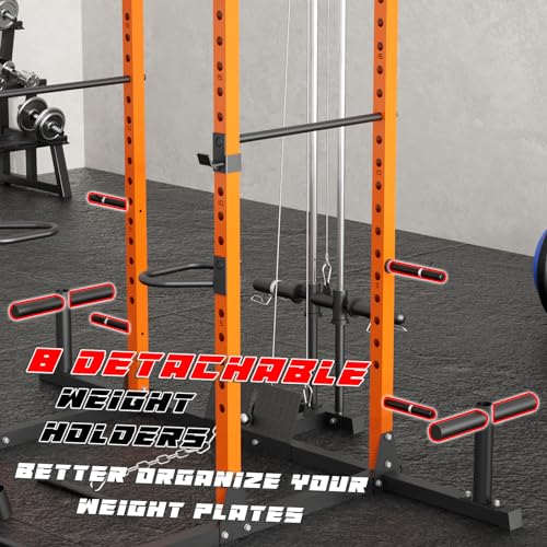 VANSWE Power Cage with LAT Pulldown Attachment Orange