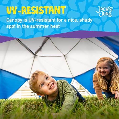 Jack and June Jungle Gym Canopy Set Outdoor Play UV-Resistant Blue/Grey