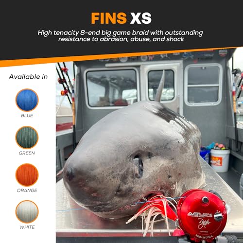 FINS XS Big Game Braid Fishing Line Orange 100 lb 4000 Yds