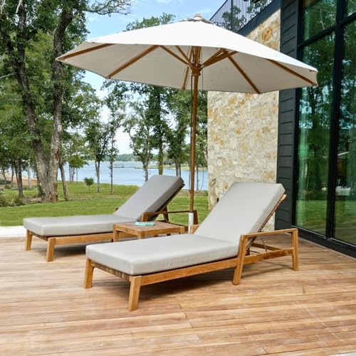 Alveare Home Sao Paulo Teak Outdoor Chaise Lounger Grey