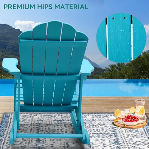 YITAHOME Outdoor Rocking Adirondack Chair Set of 4 Green