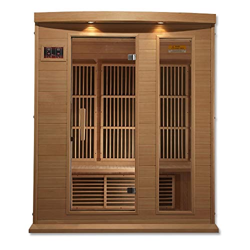 DYNAMIC SAUNAS Maxxus 3 Person Low EMF FAR Infrared Carbon Sauna Natural Finish