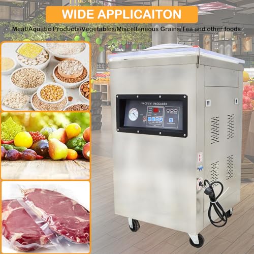 HayWHNKN Commercial Single Chamber Vacuum Sealer Stainless Steel 15.7inch Silver