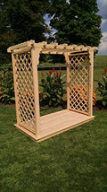 Backyard Crafts Amish-Made Covington Style Pine Arbor 6' Wide Walkthrough Mushroom Stain