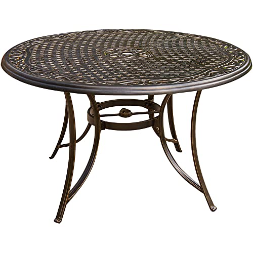 Hanover Manor 5-Piece Outdoor Dining Set Rust Resistant Aluminum Patio Set for 4 with 360 Degree Swivel Rockers Cast/Sling