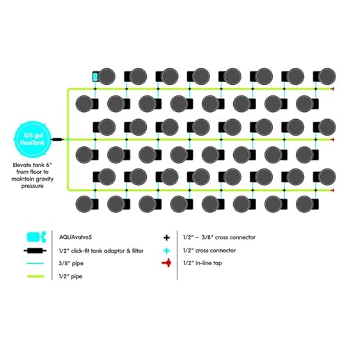 AutoPot 48 Pot GeoPot System with 3 Gallon Fabric Pots - Self-Watering Hydroponic System Black
