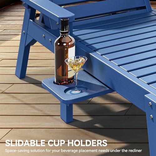 YITAHOME Outdoor Chaise Lounge Chair Set of 4 Navy Blue