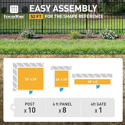 Fencer Wire 52FT Heavy Duty Pinnacle Fence Barrier Kit Black