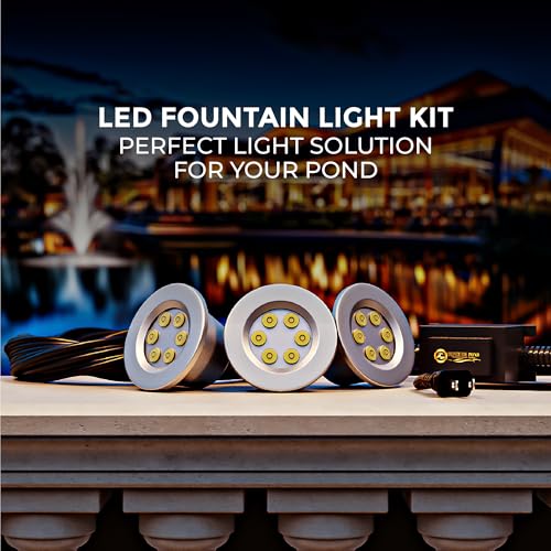 SUPERIOR POND Fountain Light Kit 3X LED 6-Watt with 100 Foot Cord