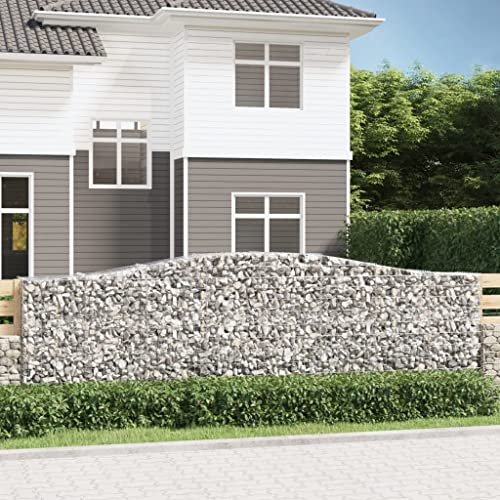 Arched Gabion Basket 157.5"x19.7"x47.2"/55.1" Galvanized Iron White Black Other