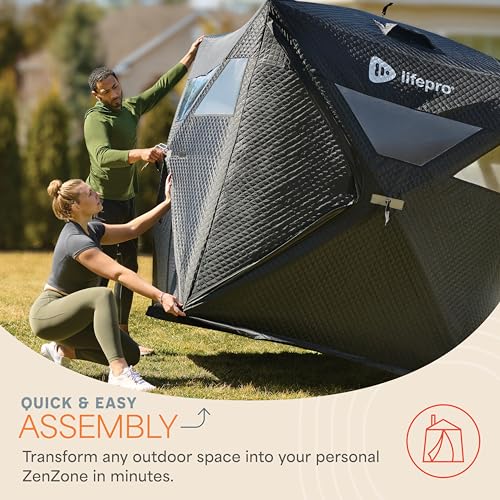 LifePro Outdoor Sauna Tent with Wood Stove Black