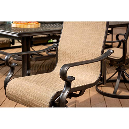 Hanover Brigantine 9-Piece Weather-Resistant Outdoor Dining Set Tan