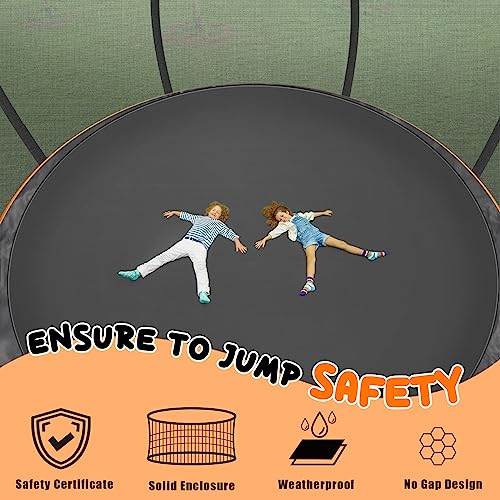 Liyarya Outdoor Trampoline with Basketball Hoop Orange
