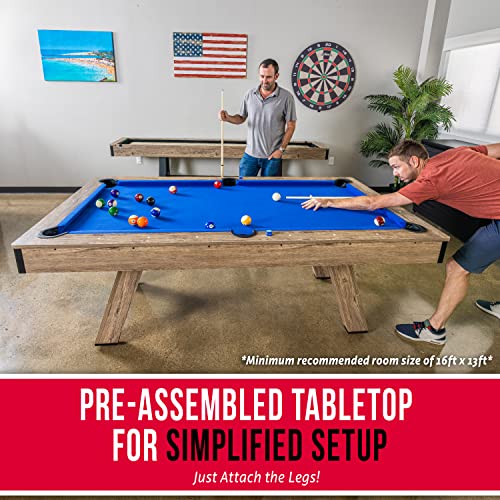 GoSports 7 ft Pool Table with Wood Finish Blue