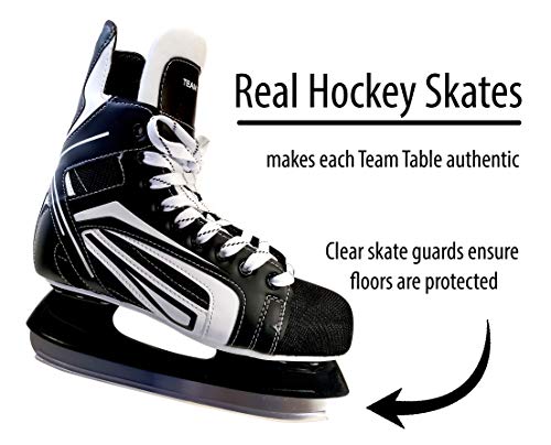 Team Tables Toronto Hockey Table Black Table Top with Toronto Puck Mat