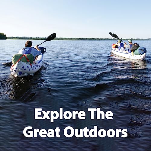 Sea Eagle SE370 Inflatable Sports Kayak 1-3 Person with Seats, Paddles, Bag Blue/White