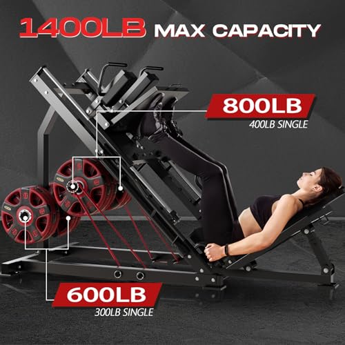 HOMSURE Leg Press Hack Squat Machine 2-in-1 Black