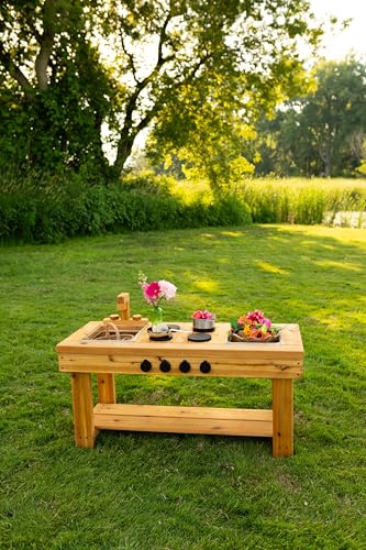 Noble Wooden Toy Co. XL Cedar Outdoor Mud Kitchen Red Cedar Stain