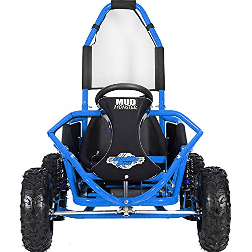 MotoTec Mud Monster Kids Electric Go Kart 48v 1000w Full Suspension Blue