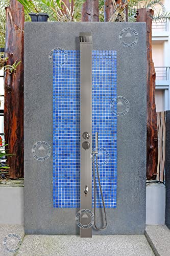 No Worries Products Bondi Silver ADA 316 Marine Grade Stainless Steel Outdoor Shower Panel Brushed Stainless Steel