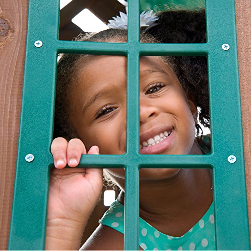 Swing-N-Slide Chesapeake Wood Play Set with Swings, Slide, Monkey Bars, Climbing Wall, Picnic Table, Brown