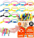 UpBrands Bulk Fidget Toys Zipper Bracelets 7.5 Inches Neon Colors