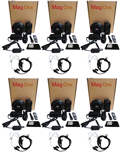 Moto-SR BPR40-U16 UHF Radio 450-470MHz 4W 16 Channel with Surveillance Headset, Pack of 6