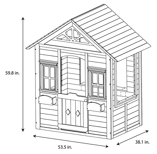 Sportspower Woodbridge Wooden Outdoor Playhouse with Flower Boxes Red