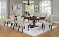 Best Quality Furniture Beige Linen Look Upholstered Dining Set Cappuccino