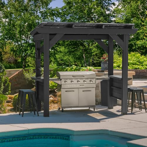 Backyard Discovery Rockport BBQ Grill Gazebo Pavilion Black