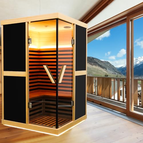 Daleyzay Double V-Shaped Far-Infrared Sauna Room Natural