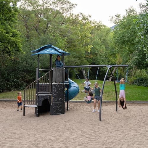 Lifetime Adventure Castle Swing Set Playset with Tube Slide Blue