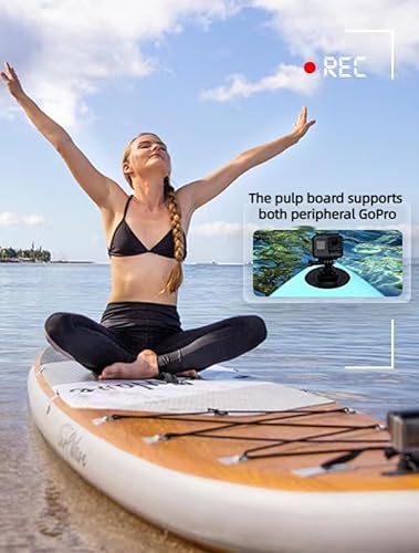 Spaboy Inflatable Stand-Up Surfboard Wood Grain Brown