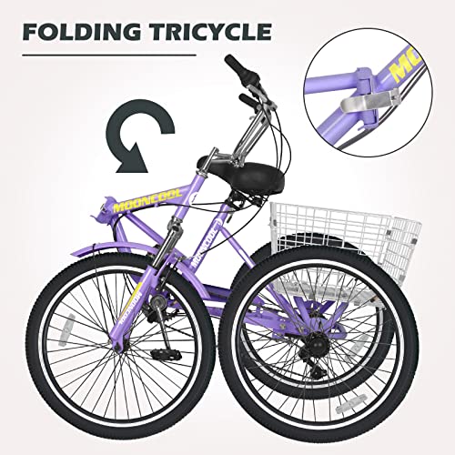 NAIZEA Adult Folding Tricycle Purple