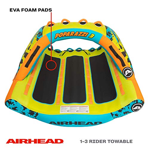 AIRHEAD Sportsstuff Poparazzi 3, 1-3 Rider Towable Tube for Boating Multi-color