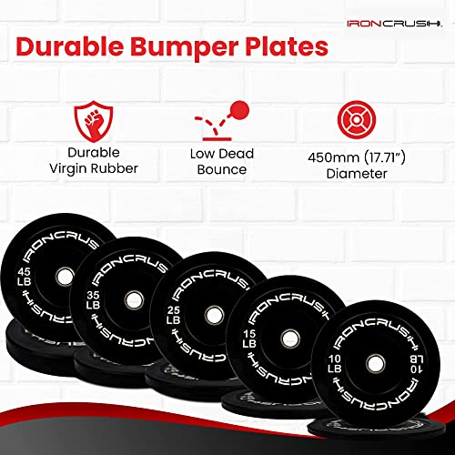 Iron Crush Olympic Bumper Plates Set 260LB Set