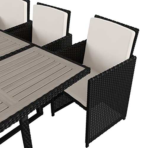 Taylor & Logan Somerville 7 Piece Patio Dining Set Gray/Black