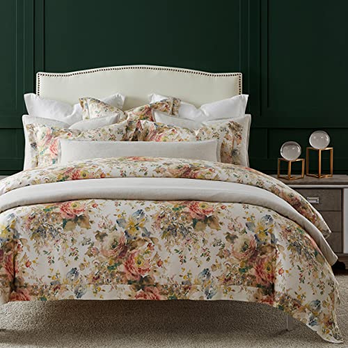 H HIEND ACCENTS Floral Bedding Jardin Lyocell King Comforter Set Salmon