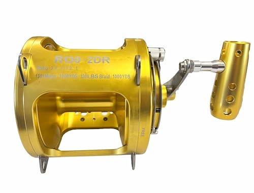 EAT MY TACKLE 130W 2-Speed Twin Drag Fishing Reel Gold