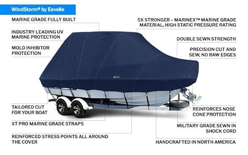 Eevelle Windstorm T-Top Boat Cover Charcoal Gray
