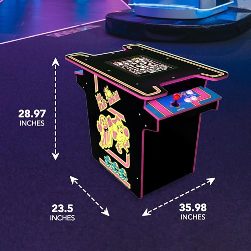 ARCADE1UP Ms. PAC-MAN Head-to-Head Arcade Table 12 Games Multiplayer Control Panel 17-Inch Color LCD Screen Black Series