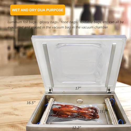HayWHNKN Commercial Single Chamber Vacuum Sealer Stainless Steel 15.7inch Silver