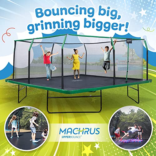 Upper Bounce 12x12 FT Square Trampoline Set with Enclosure Black/Green
