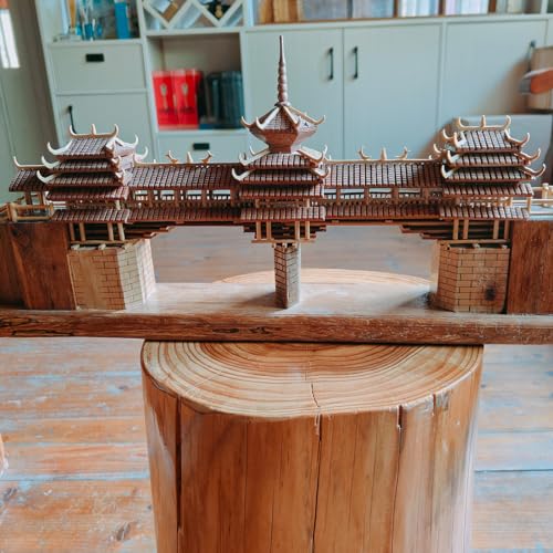 Okjew Handcrafted Wood Wind and Rain Bridge Model