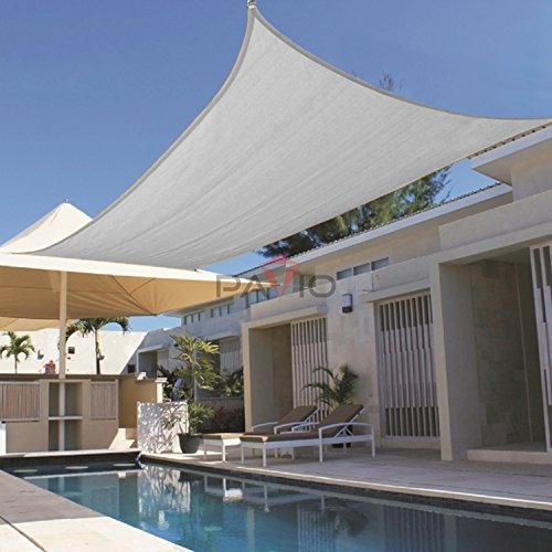 Patio Shade Sail Rectangle Sun Canopy 27' x 35' Light Gray