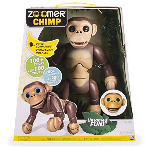 Zoomer Interactive Chimp Toy Brown and Beige